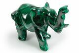 Polished Banded Malachite Elephant Carving - DR Congo #349283-1